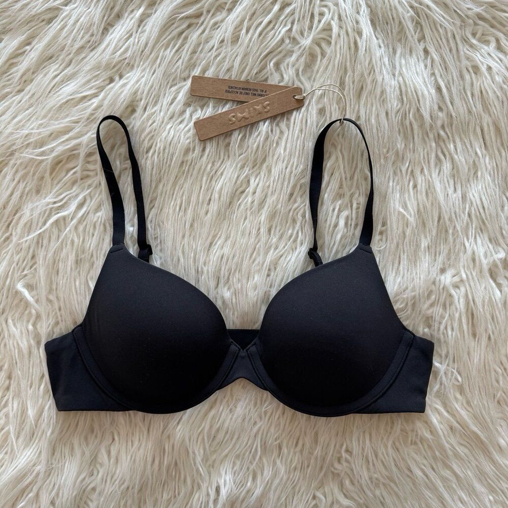 Skims Fits Everybody T-shirt Bra Onyx Size 34A